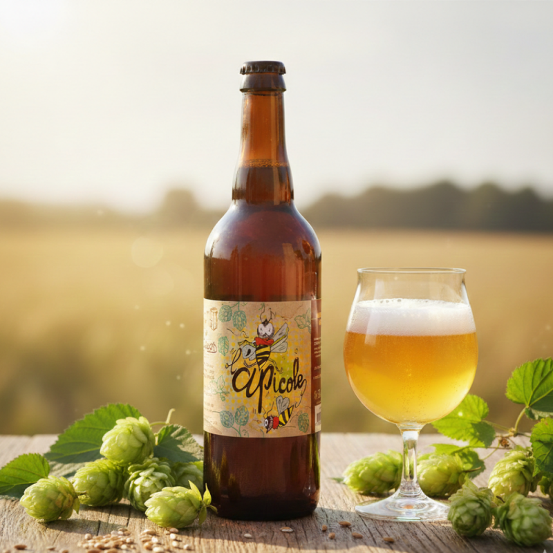 Bière blonde au miel 75cl "L'Apicole" Bière blonde au miel 75cl "L'Apicole"