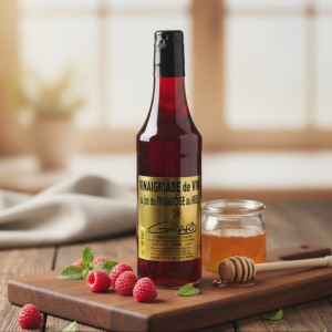 Vinaigre au miel et jus de framboise